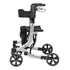 Andador 4 Rodas Encosto Cadeira Assento Dobrável Alumínio Não Enferruja Freios Suporta 130kg Idoso Adulto Ortopédico Ergonômico Caminhada Altura Regulável Cesta Porta Objeto Reabilitação Pós Cirurgia - Imagem 6